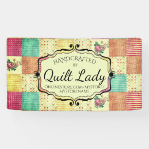 Quilting quilter grunge patchwork craft show booth banner