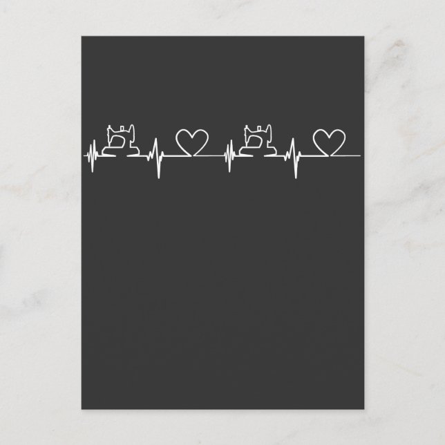 Quilting Quilter Sewing Gifts Heartbeat EKG Postcard (Front)