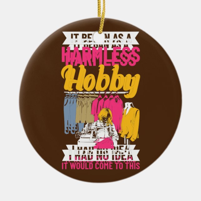 Quilting Quote Sewing Fabric Sewerperson Ceramic Tree Decoration (Front)