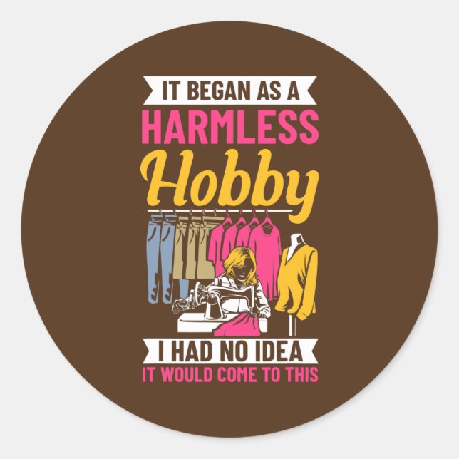 Quilting Quote Sewing Fabric Sewerperson Classic Round Sticker (Front)