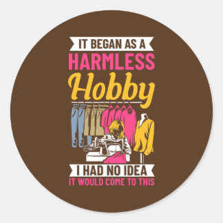 Quilting Quote Sewing Fabric Sewerperson Classic Round Sticker