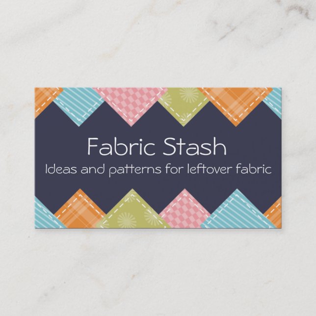 Quilting sewing fabric swatches seamstress crafts business card (Front)