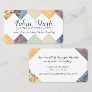 Quilting sewing fabric swatches seamstress crafts business card