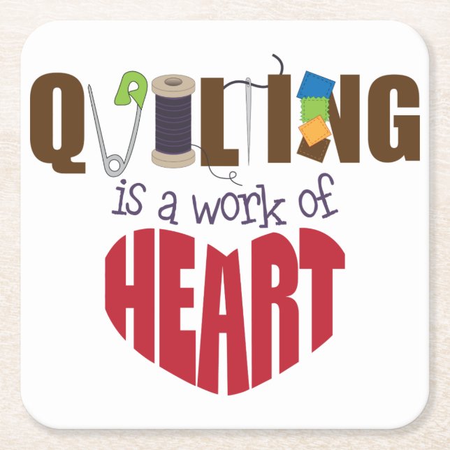 Quilting Square Paper Coaster (Front)
