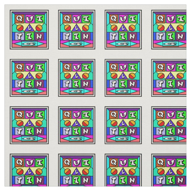 Quilting Word Square Fabric (Swatch)