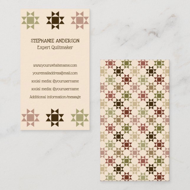 Quiltmaker, Quilting Business Amish Quilt Business Card (Front/Back)