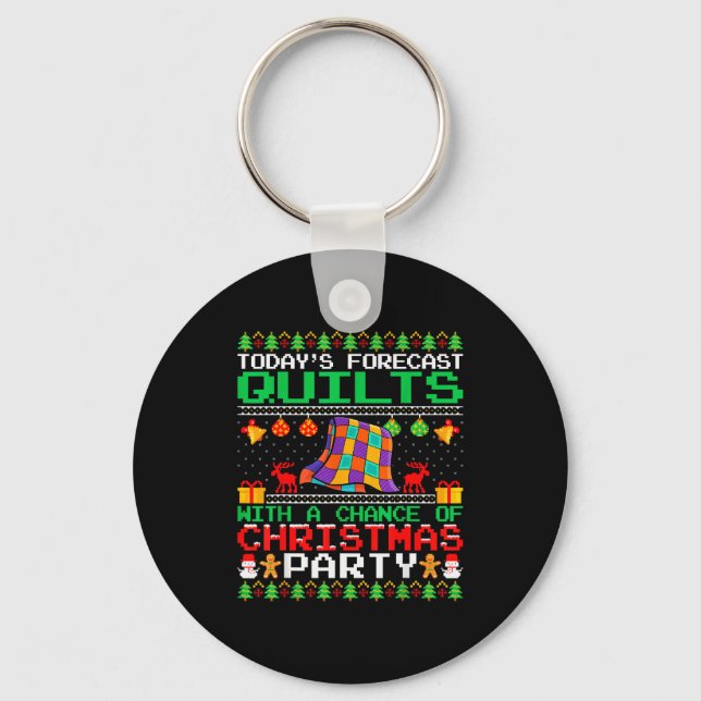 Quilts Christmas Party Quilts Quilting Christmas U Key Ring (Front)