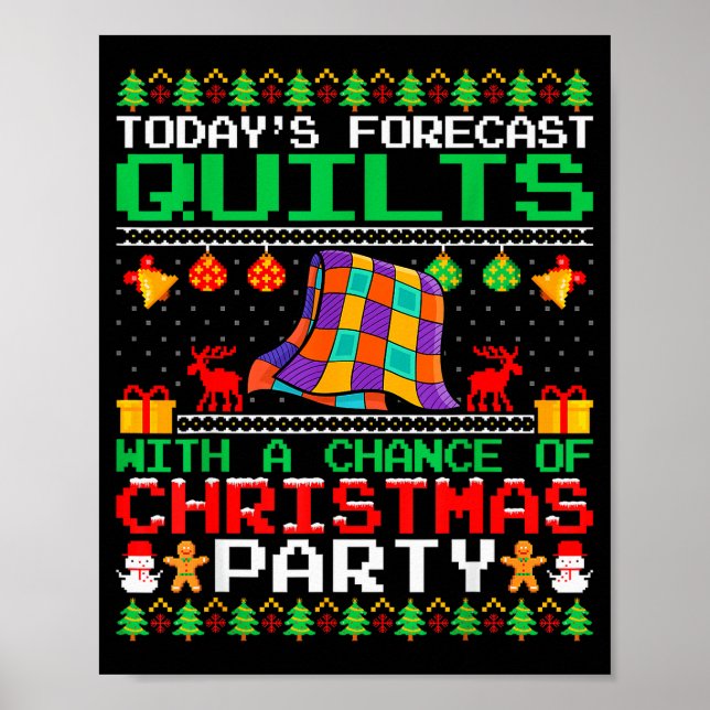 Quilts Christmas Party Quilts Quilting Christmas U Poster (Front)