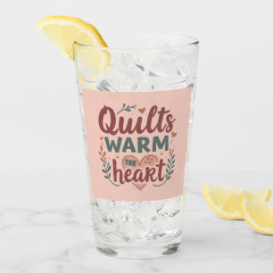 "Quilts Warm The Heart" Cosy Quilting Cottagecore Glass