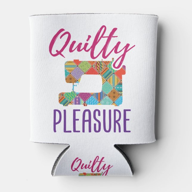 Quilty Pleasure Quilting Lover Quilter Sew Quilts Can Cooler (Front)