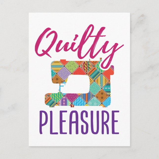 Quilty Pleasure Quilting Lover Quilter Sew Quilts Postcard (Front)