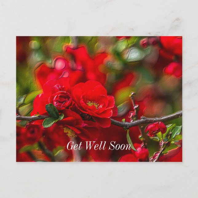 Quince Branch Painterly Postcard (Front)