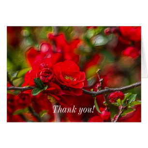 Quince Branch Painterly Thank You Card