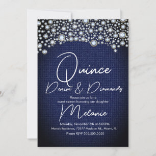 Quince Denim Diamonds Gem Diamonds Scattered Invitation