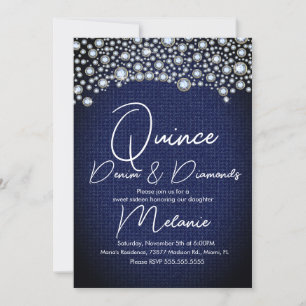 Quince Denim Diamonds Gem Diamonds Scattered Invitation