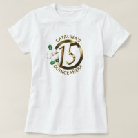 Quinceanera 15 Birthday Gold Faux Metallic Floral