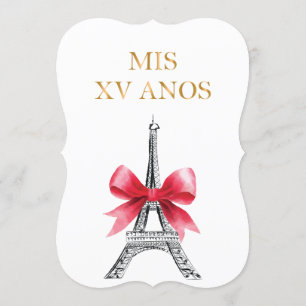 Quinceanera 15 Birthday Invitation Paris French