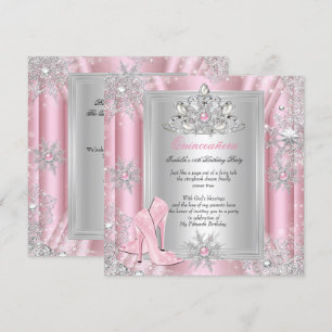 Quinceanera 15 Birthday Light Pink Heels 2 Invitation