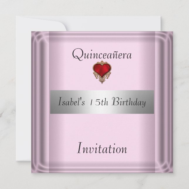 Quinceañera, 15,  Invitation save the date (Front)
