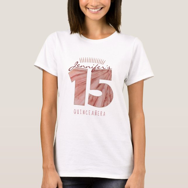 Quinceanera 15th Birthday Candles T-Shirt (Front)