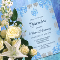 Quinceañera 15th Birthday Ice Blue Snowflake