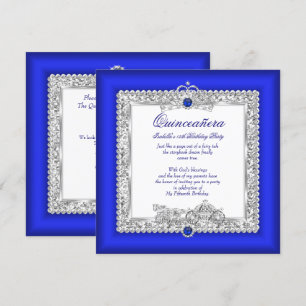 Quinceanera 15th Birthday Magical Fairytale Blue Invitation