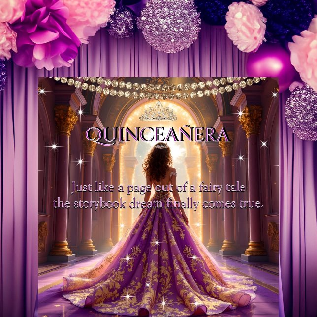 Quinceanera 15th Birthday Palace Magenta Gold Invitation (Creator Uploaded)