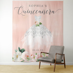 Quinceanera 15th Birthday Party Decor Backdrop Tapestry