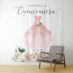 Quinceanera 15th Birthday Party Decor Backdrop Tapestry