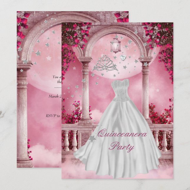 Quinceanera 15th Birthday Party Invitation (Front/Back)