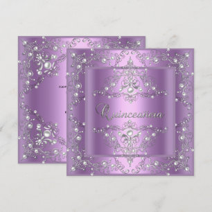 Quinceanera 15th Birthday Party Lilac Pearl Invitation