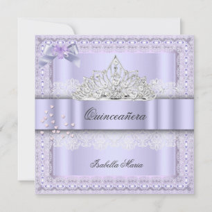 Quinceanera 15th Birthday Party Purple Lilac 2 Invitation