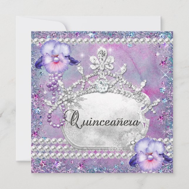 Quinceanera 15th Birthday Party Purple Lilac Invitation (Front)
