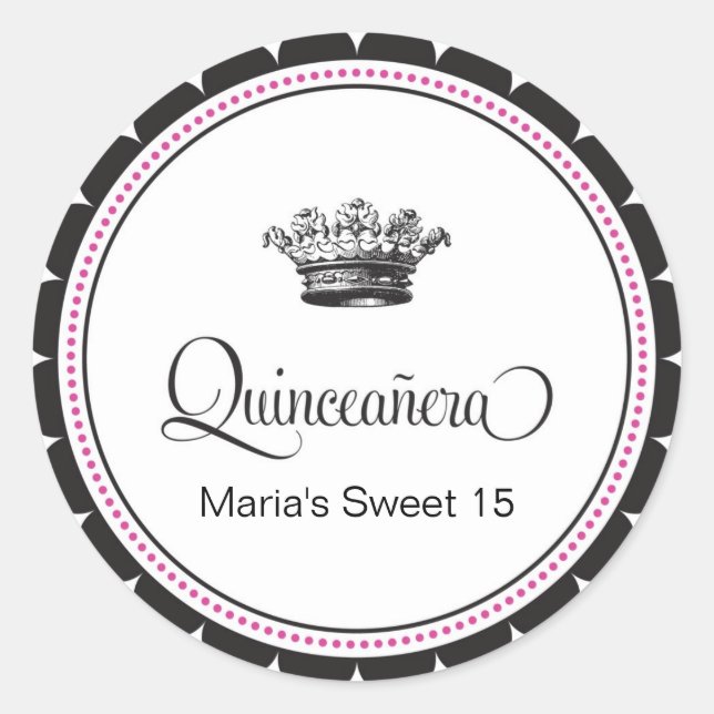 Quinceanera 15th Birthday Party Quince Sticker (Front)