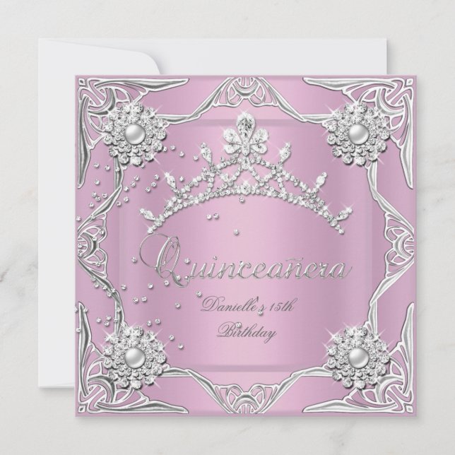 Quinceanera 15th Birthday Party Soft Pink Invitation (Front)