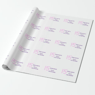 Quinceanera 15th birthday pink glitter template  wrapping paper