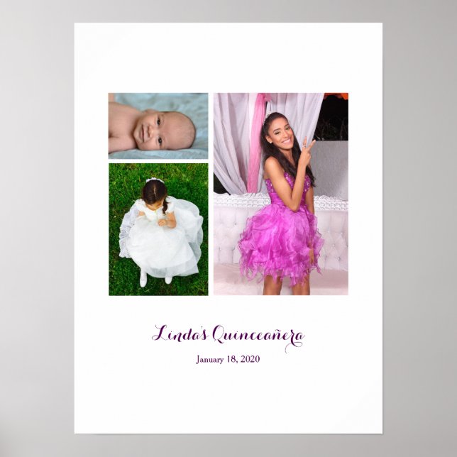 Quinceañera 15th birthday Sign In Party Board (Front)