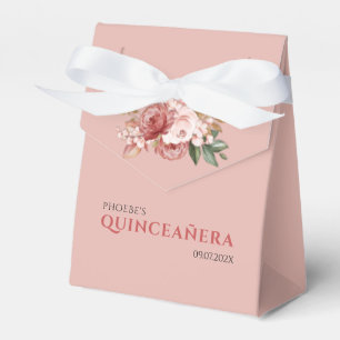 Quinceanera 15th Birthday Watercolor Floral Favour Box
