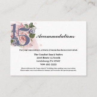 Quinceañera 15th Chic Floral  Enclosure Card