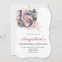 Quinceañera 15th Chic Floral Invitation