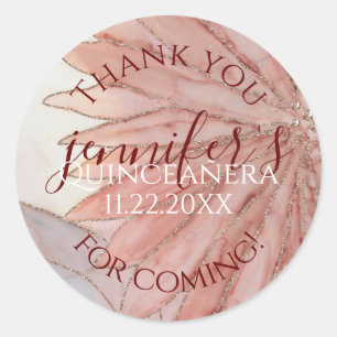 Quinceanera 15th Elegant Birthday Party Classic Round Sticker