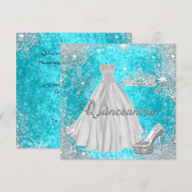 Quinceanera 15th Elite Elegant Birthday Party Invitation (Front/Back)