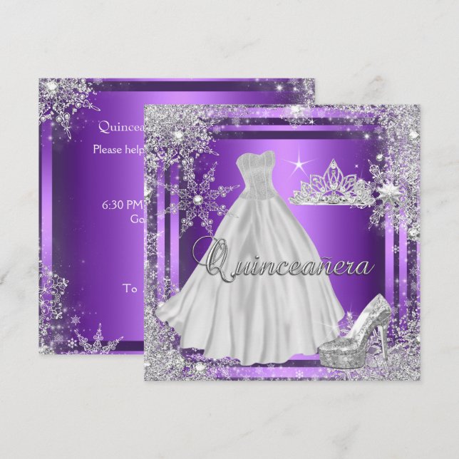 Quinceanera 15th Elite Elegant Birthday Party Invitation (Front/Back)