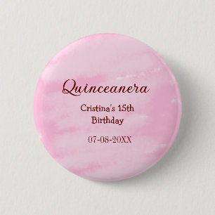 Quinceanera anos 15th birthday add name texture ye 6 cm round badge