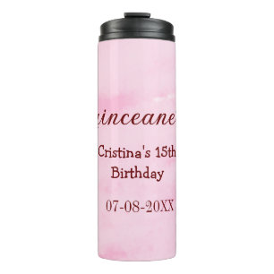 Quinceanera anos 15th birthday add name texture ye thermal tumbler