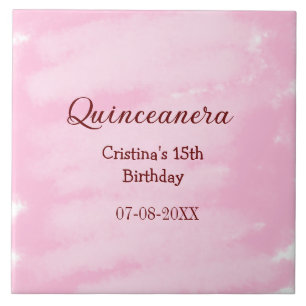 Quinceanera anos 15th birthday add name texture ye tile