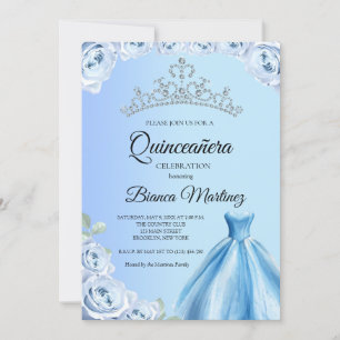 Quinceanera Baby Blue Dress Mis Quince Invitation