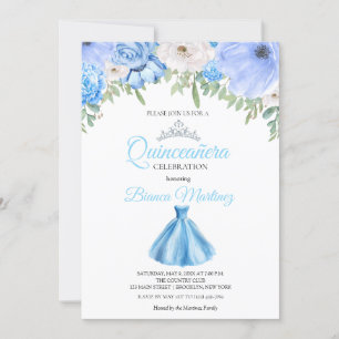 Quinceanera Baby Blue Dress Mis Quince Invitation