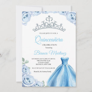 Quinceanera Baby Blue Dress Mis Quince Invitation