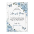 Quinceañera Baby Blue Floral Butterflies Sweet 16